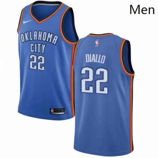 Mens Nike Oklahoma City Thunder 22 Hamidou Diallo Swingman Royal Blue NBA Jersey Icon Edition